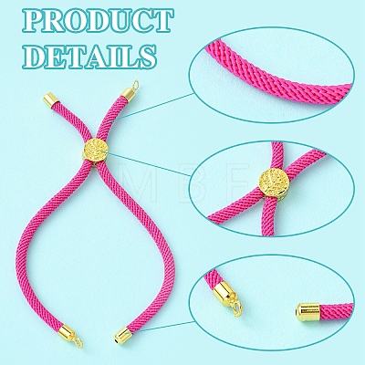 12Pcs 3 Colors Nylon Cords Bracelet Makings Fit for Connector Charms AJEW-YW0001-40A-1