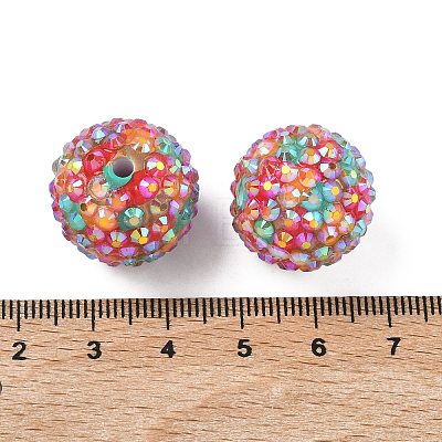 Round Resin Rhinestone Beads OACR-Z035-02C-1