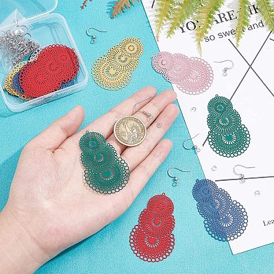 Unicraftale Filigree Dangle Earrings Making Kit DIY-UN0003-33-1