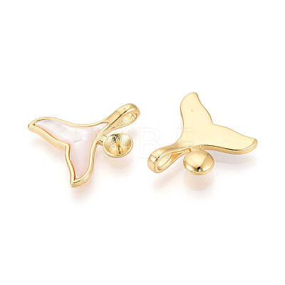 Brass with Shell Enamel Cup Pearl Peg Bails Pin Pendants LS-KK-T079-12G-1