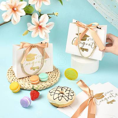Gold Stamping Graduation Cap Paper Gift Bags CARB-FZC0001-01D-1