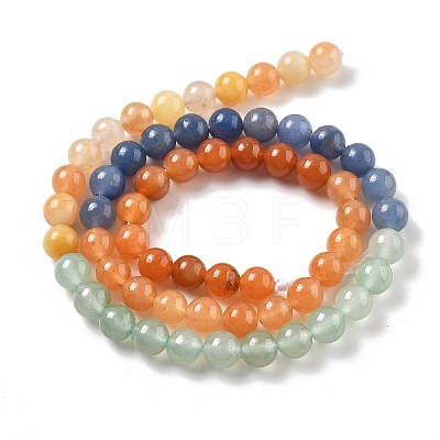 Natural Yellow/Green/Blue/Red Aventurine Beads Strands G-B095-A03-01-1