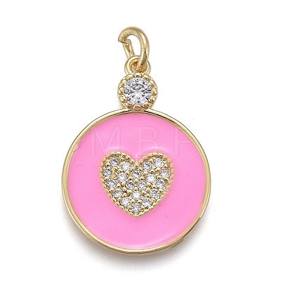 Valentine's Day Brass Micro Pave Cubic Zirconia Pendants ZIRC-M108-18A-G-1