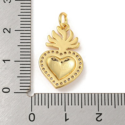 Rack Plating Brass Micro Pave Cubic Zirconia Pendants KK-A200-07G-03-1