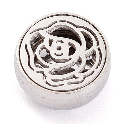 304 Stainless Steel Magnetic Diffuser Locket Aromatherapy Essential Oil Buckle AJEW-M027-04P-1