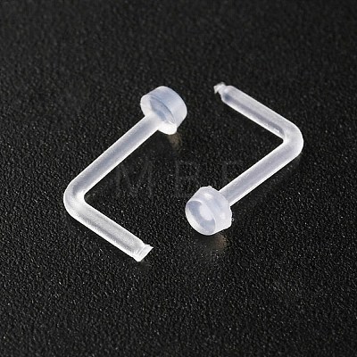 Acrylic L-Shaped Nose Ring AJEW-YW0001-06G-1