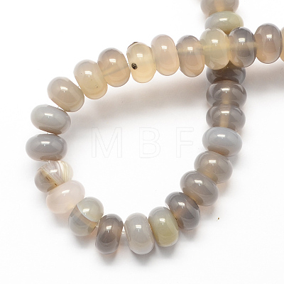 Natural Grey Agate Beads Strands G-S105-6mm-04-1