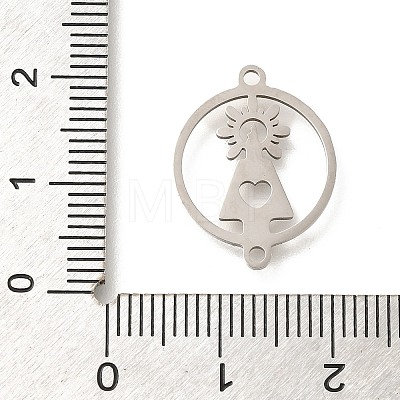 201 Stainless Steel Laser Cut Connector Charms STAS-R132-14P-1