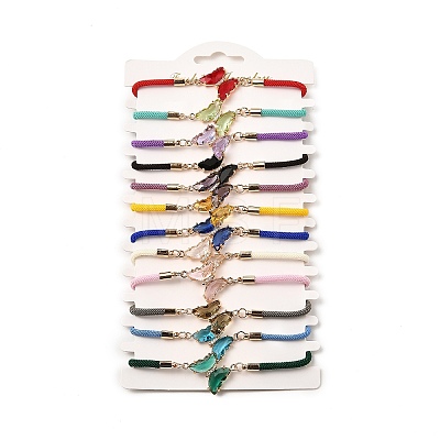 12Pcs 12 Colors Polyester Bracelets BJEW-P340-12A-G-1