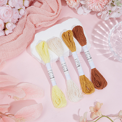 4 Skeins 4 Colors 6-Ply Cotton Embroidery Floss EMBR-WH20001-003E-1