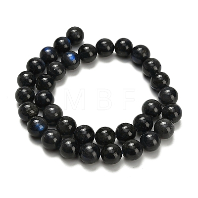 Natural Black Labradorite Beads Strands G-L642-B15-12mm-1