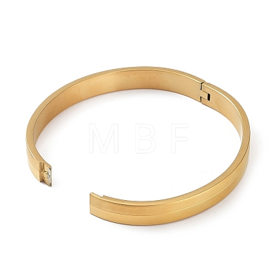Ion Plating(IP) 304 Stainless Steel Plain Bangle BJEW-F464-11G-1