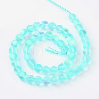 Synthetic Moonstone Beads Strands G-R375-8mm-A04-1