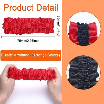 6 Pairs 3 Colors Polyester Elastic Garters DIY-CA0004-91-1