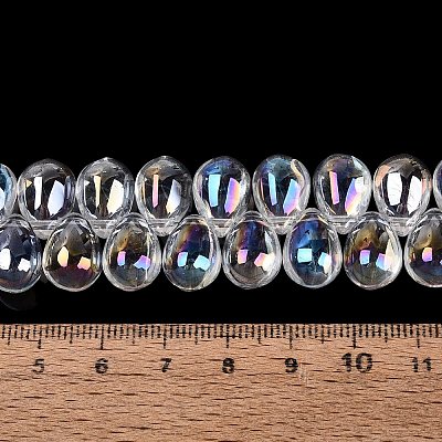 Electroplate Baking Paint Transparent Glass Beads Strands GL-N005-02A-C16-1