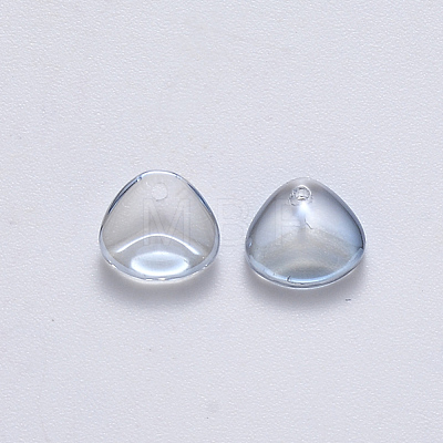 Transparent Spray Painted Glass Charms GLAA-R211-01-D02-1