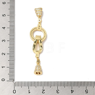 Rack Plating Brass Micro Pave Clear Cubic Zirconia Fold Over Clasps KK-A222-18G-1