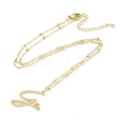 304 Stainless Steel Pendant Necklaces NJEW-H029-02G-G-1