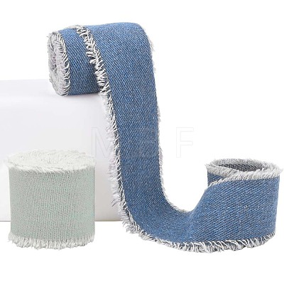 2 Rolls 2 Colors Polycotton Frayed Ribbon OCOR-CY0001-22A-1