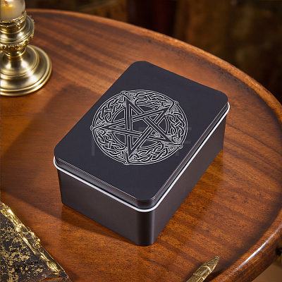 Knot & Star Printed Iron Tarot Card Collection Boxes AJEW-CN0007-91A-1