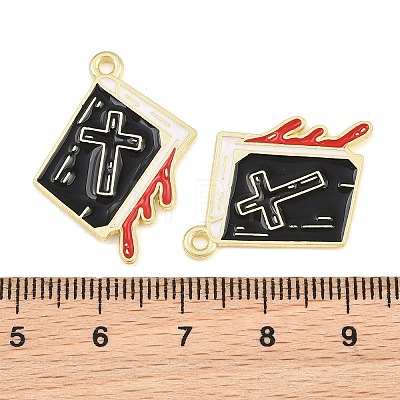 Alloy with Black Enamel Pendants AL-CBA2919-02G-12-1