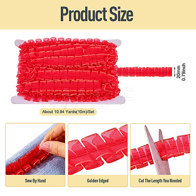 10M Double Layer Polyester Lace Ribbon OCOR-TA0004-14D-1
