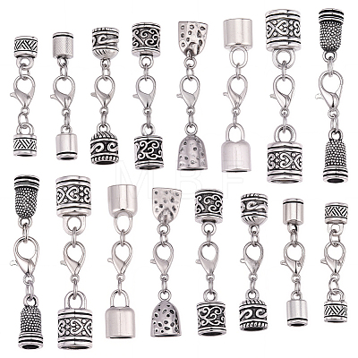 32Pcs 8 Styles Alloy Cord Ends HJEW-SC0003-12-1