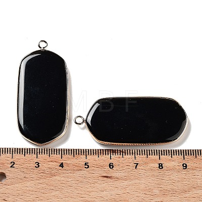 Natural Obsidian Pendants G-G063-02F-1