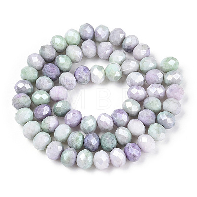 Faceted Electroplated Glass Beads Strands X-GLAA-C023-02B-A-1