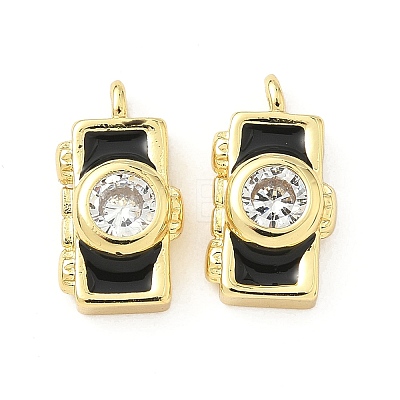 Brass Pave Cubic Zirconia Pendants KK-S338-12G-C-1
