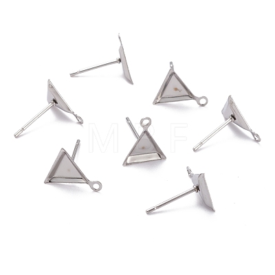 304 Stainless Steel Stud Earring Settings STAS-J032-10-1