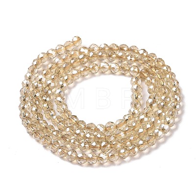 Transparent Electroplate Glass Beads Strands GLAA-H021-01B-PL02-1