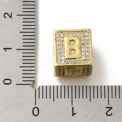 Brass Cubic Zirconia Beads KK-Q818-01B-G-1