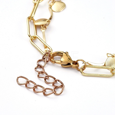 Brass Chain Tiered Necklaces NJEW-JN02829-1