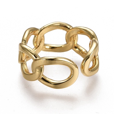 Brass Cuff Rings RJEW-F105-03G-1