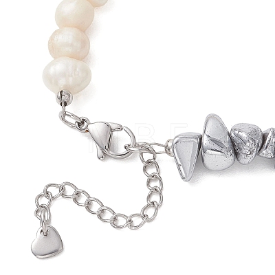 304 Stainless Steel Heart Charm Bracelets BJEW-JB13361-01-1