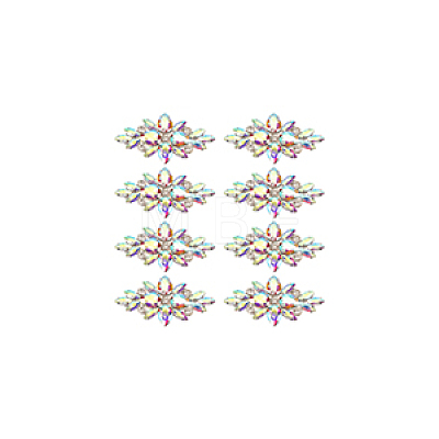 8Pcs Glass Cabochons(Hot Melt Adhesive On The Back) GGLA-FG0001-07A-1