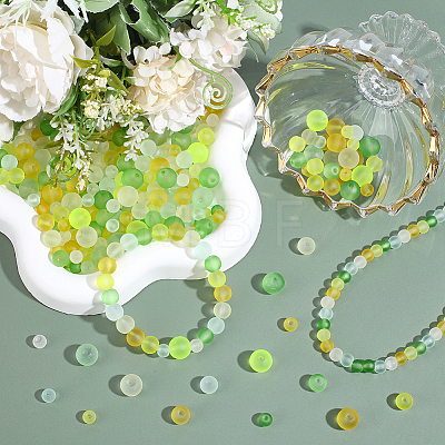 400Pcs 15 Colors Baking Paint Transparent Glass Beads GLAA-PA0001-82A-1