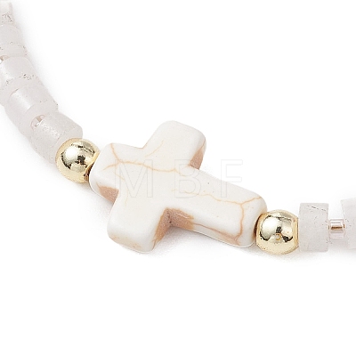 Natural White Jade Beads Link Bracelets for Women Men BJEW-JB11467-02-1