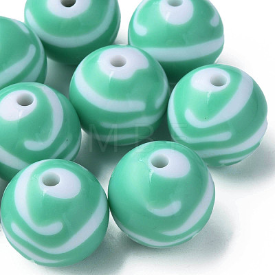 Opaque Striped Acrylic Beads MACR-S373-27C-11-1