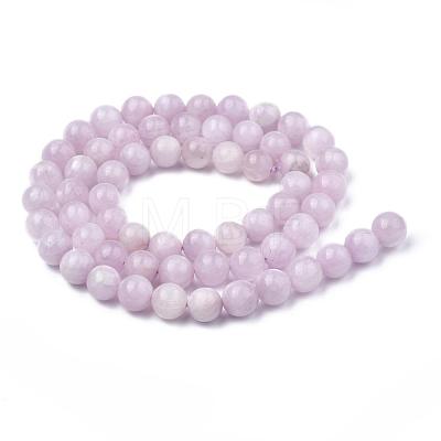 Natural Gemstone Kunzite Round Beads Strands G-O030-6mm-06-1