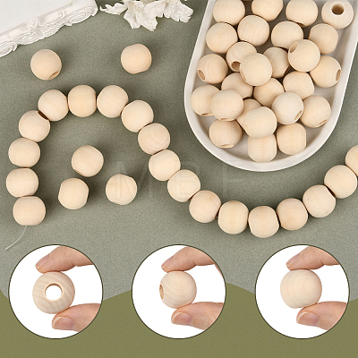 Natural Unfinished Wood Beads WOOD-PA0001-16A-1
