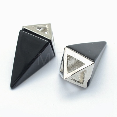 Natural Obsidian Pendants KK-E757-D-10P-1