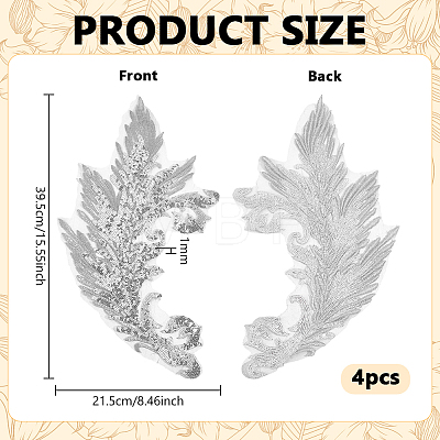 Gold and Silver Thread Silk Embroidered Sequins DIY-WH0816-144B-1