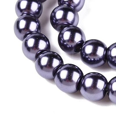 Baking Painted Pearlized Glass Pearl Round Bead Strands HY-Q003-4mm-73-1