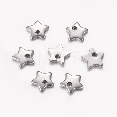 304 Stainless Steel Five-pointed Star Charms X-STAS-K002-19A-1