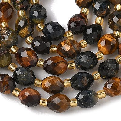 3-Color Natural Tiger Eye Beads Strands G-F809-A25-01-1