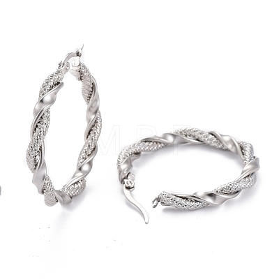 Tarnish Resistant 304 Stainless Steel Hoop Earring EJEW-F257-15P-1