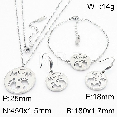 Mother's Day 304 Stainless Steel Jewelry Sets WGD8F21-02-1