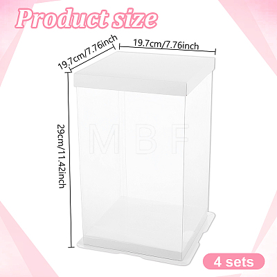 4 Sets Clear Plastic Packing Boxes with Paper Top and Bottom CON-GO0001-28A-1